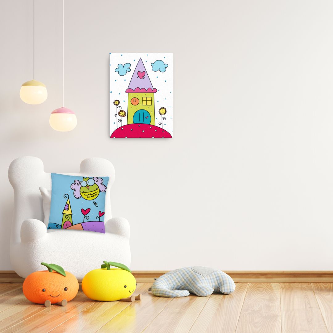 Regalo nascita con illustrazione 'Le Casette', simbolo di amicizia e affetto