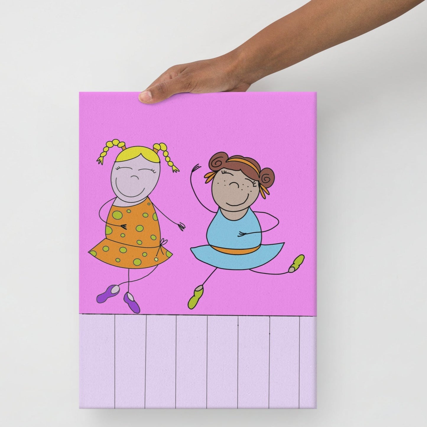 Ballerina Cicciotta - Quadro per bambini che trasmette un messaggio di accettazione e fiducia, perfetto come regalo nascita.