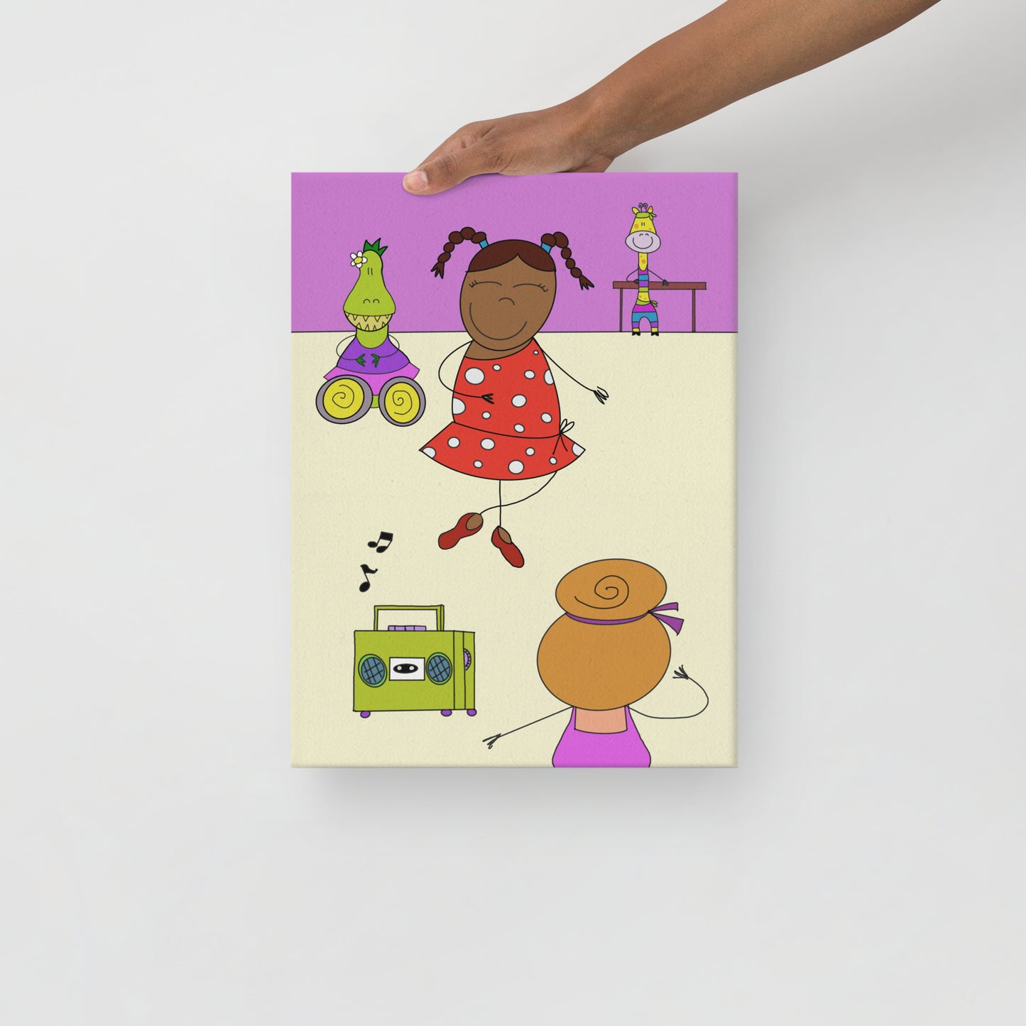 Decorazione cameretta bambini - Quadro inclusivo con ballerina cicciotta, dimensioni 20x30 cm, telaio in legno massello