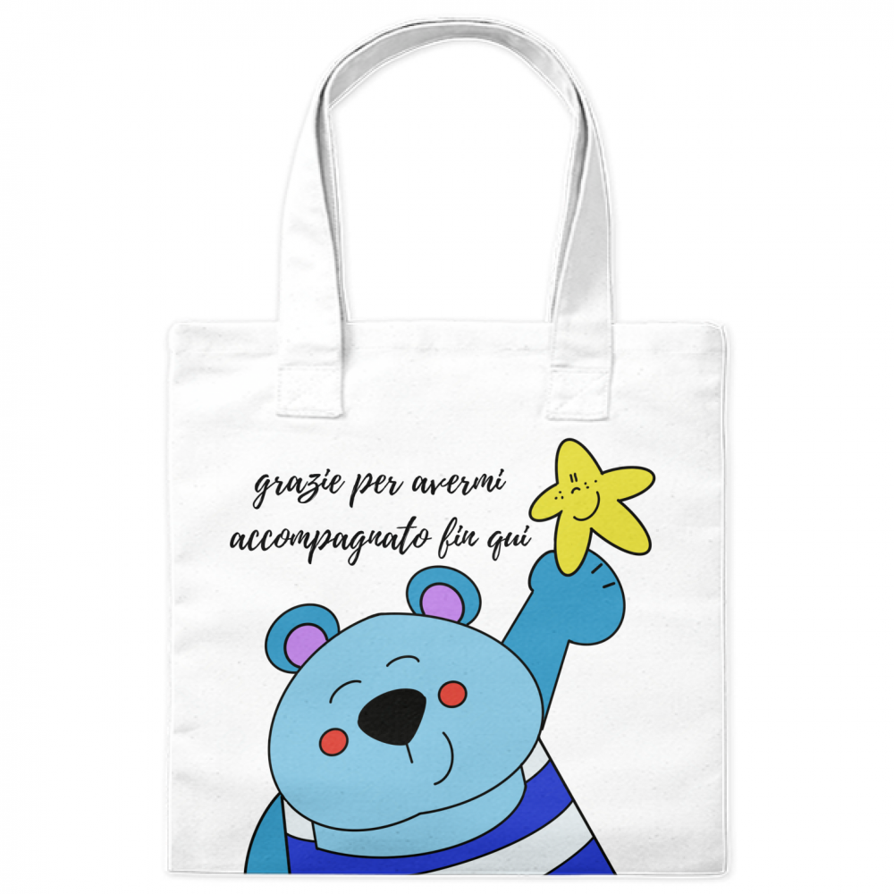 Shopper illustrata resistente per insegnanti o allenatori – regalo utile e affettuoso per la fine della scuola.