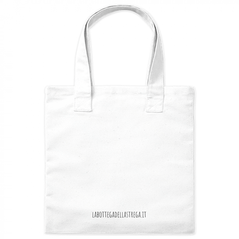 Borsa shopper con design di una buffa coccinella e i suoi allievi, con la scritta "Maestra ti voglio bene", ideale come regalo di fine anno per insegnanti e educatori.