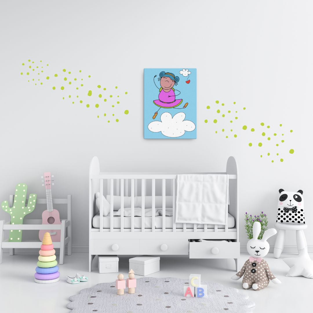 Quadro per bambini che trasmette un messaggio di accettazione e fiducia, perfetto come regalo nascita.