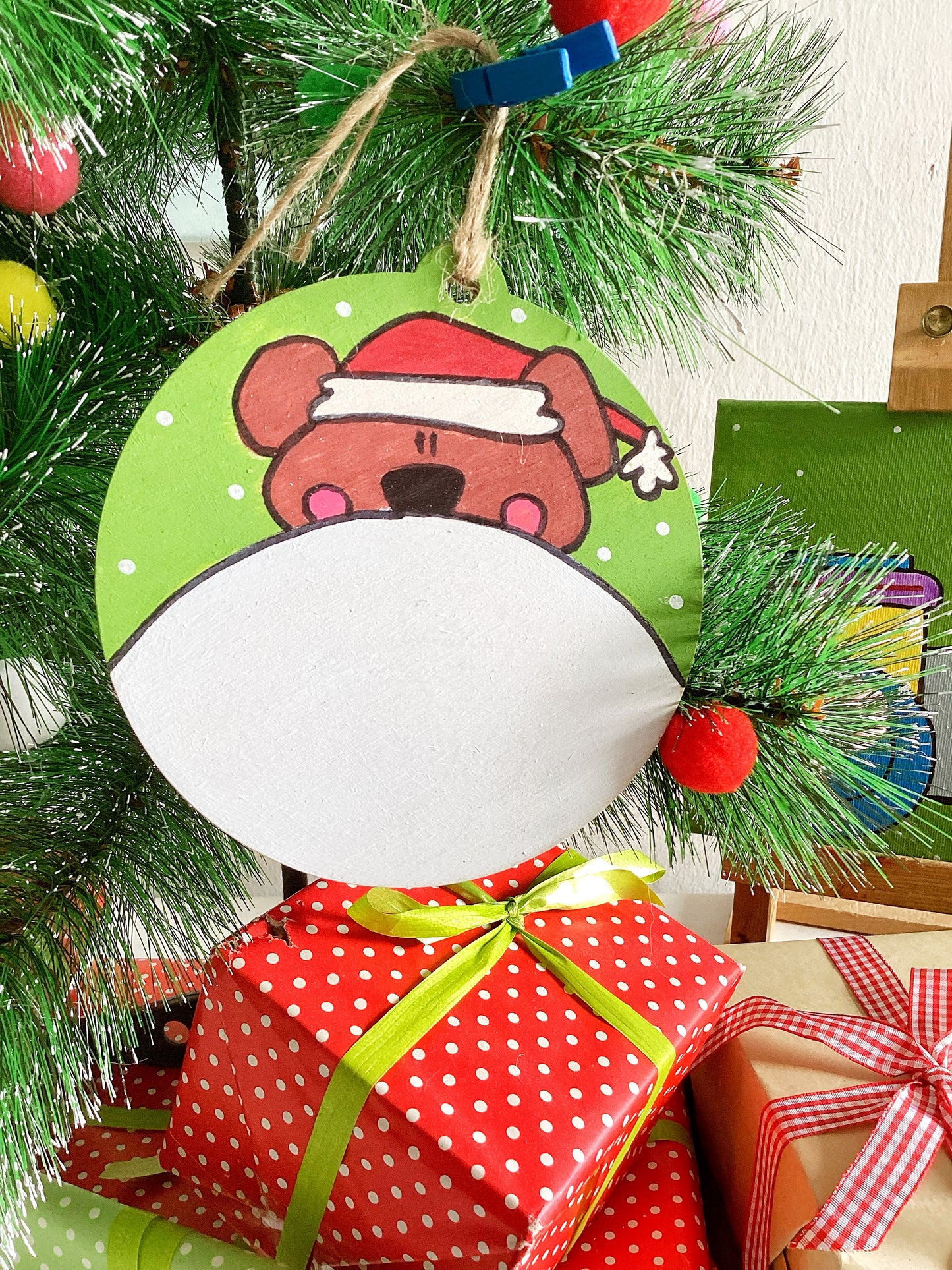 Quadro Trenino Verde + Decorazione il mio primo Natale -  Orsetto Natalizio da personalizzare