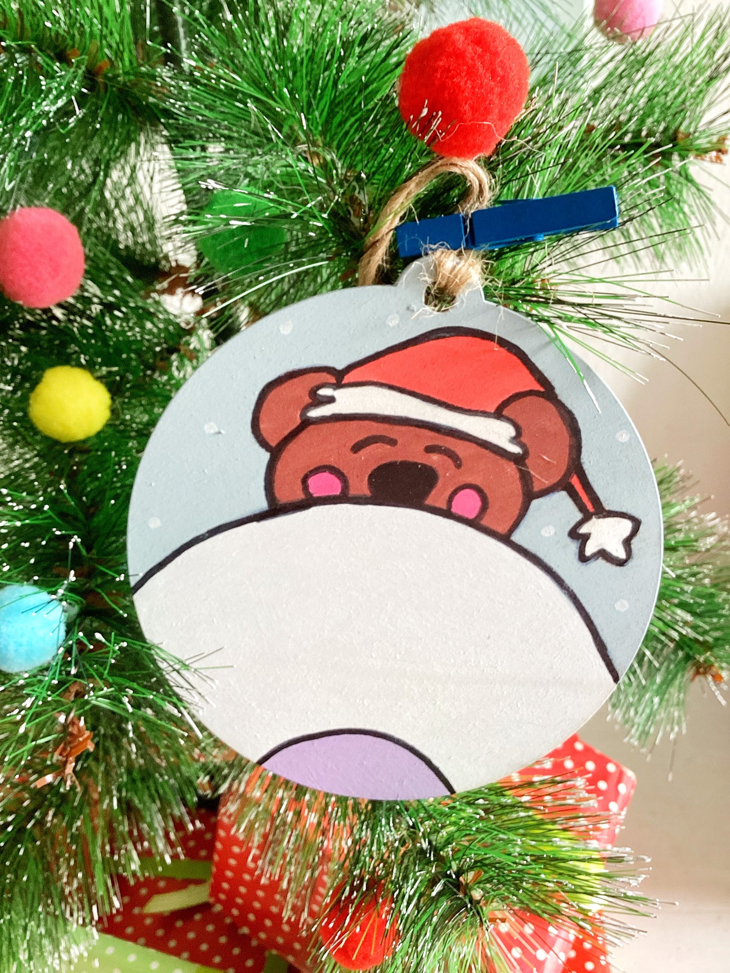 Quadro Stellina lilla + Decorazione il mio primo Natale - Orsetto Natalizio da personalizzare