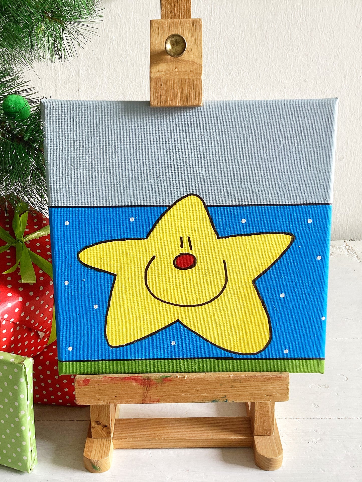 Quadro Stellina azzurro + Decorazione il mio primo Natale - Orsetto Natalizio da personalizzare