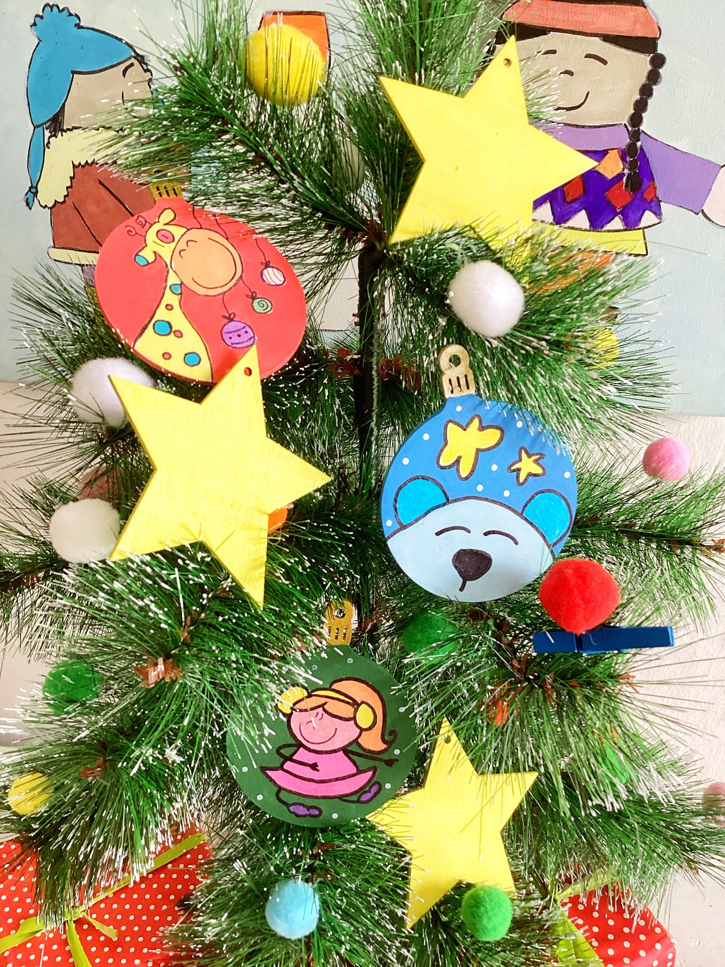 Quadro Ballerina e decorazioni in legno personalizzate – Set regalo natalizio per bambini e famiglia