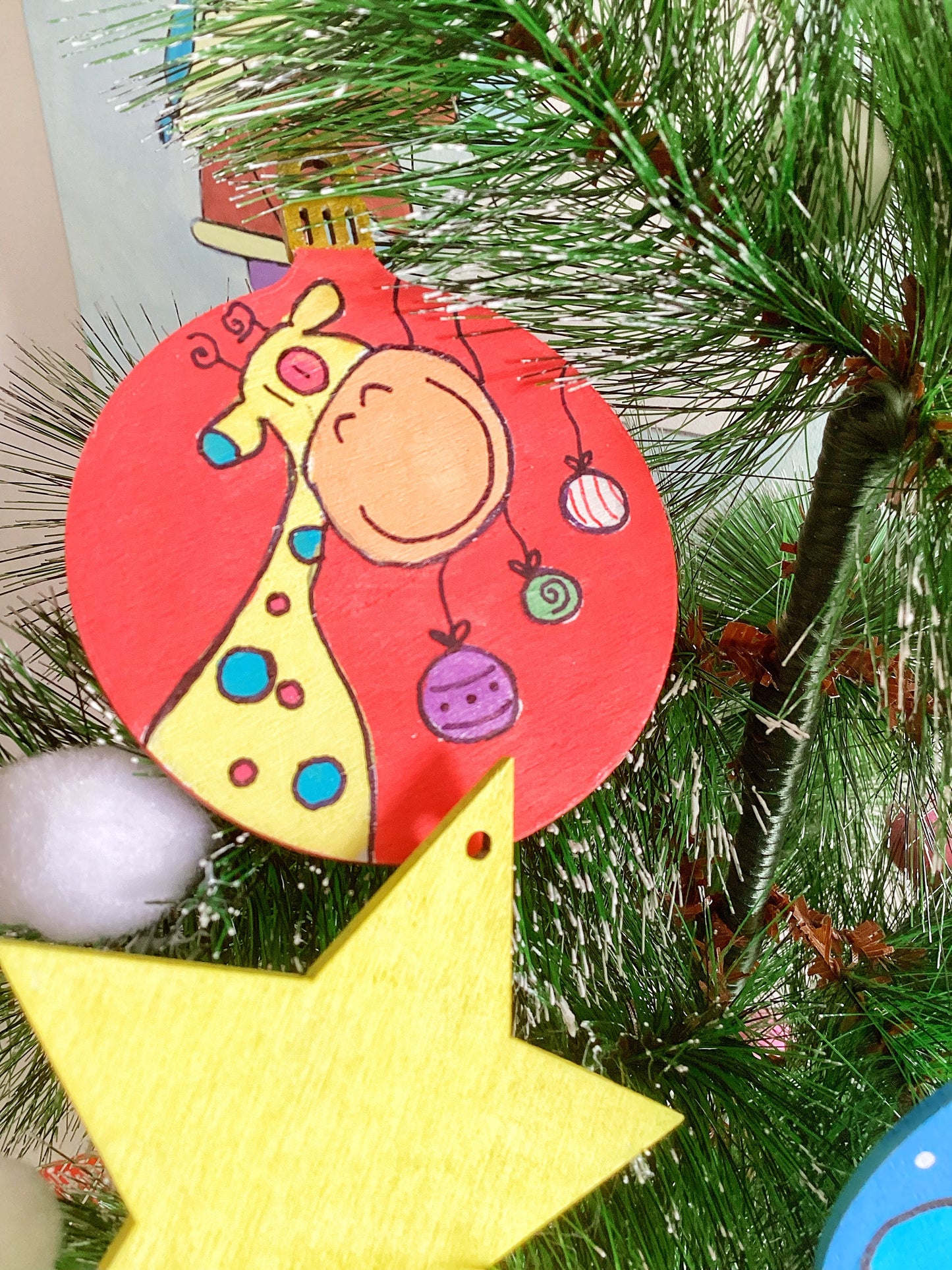 Quadro Ballerina e decorazioni in legno personalizzate – Set regalo natalizio per bambini e famiglia