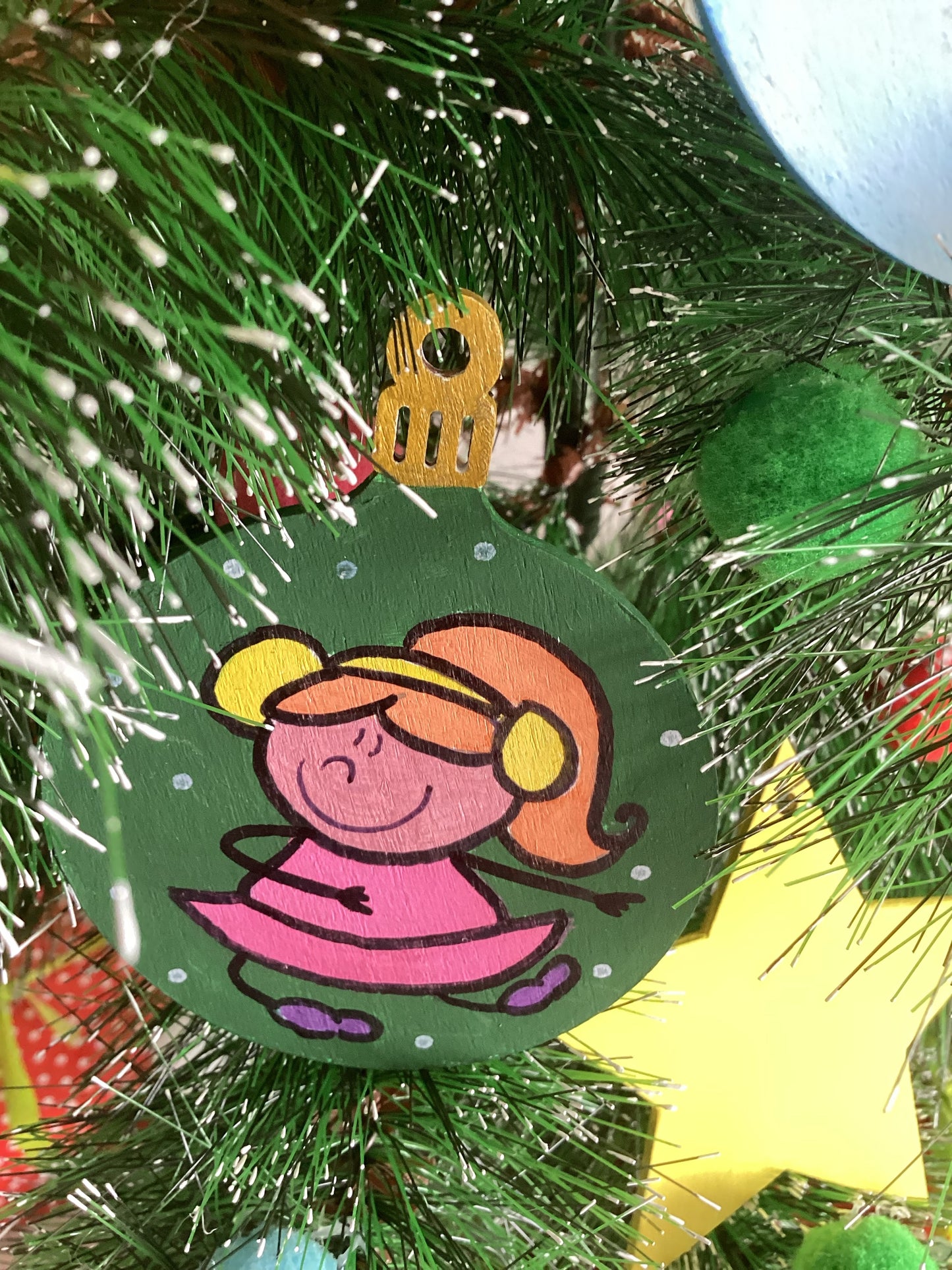 Quadro Ballerina e decorazioni in legno personalizzate – Set regalo natalizio per bambini e famiglia