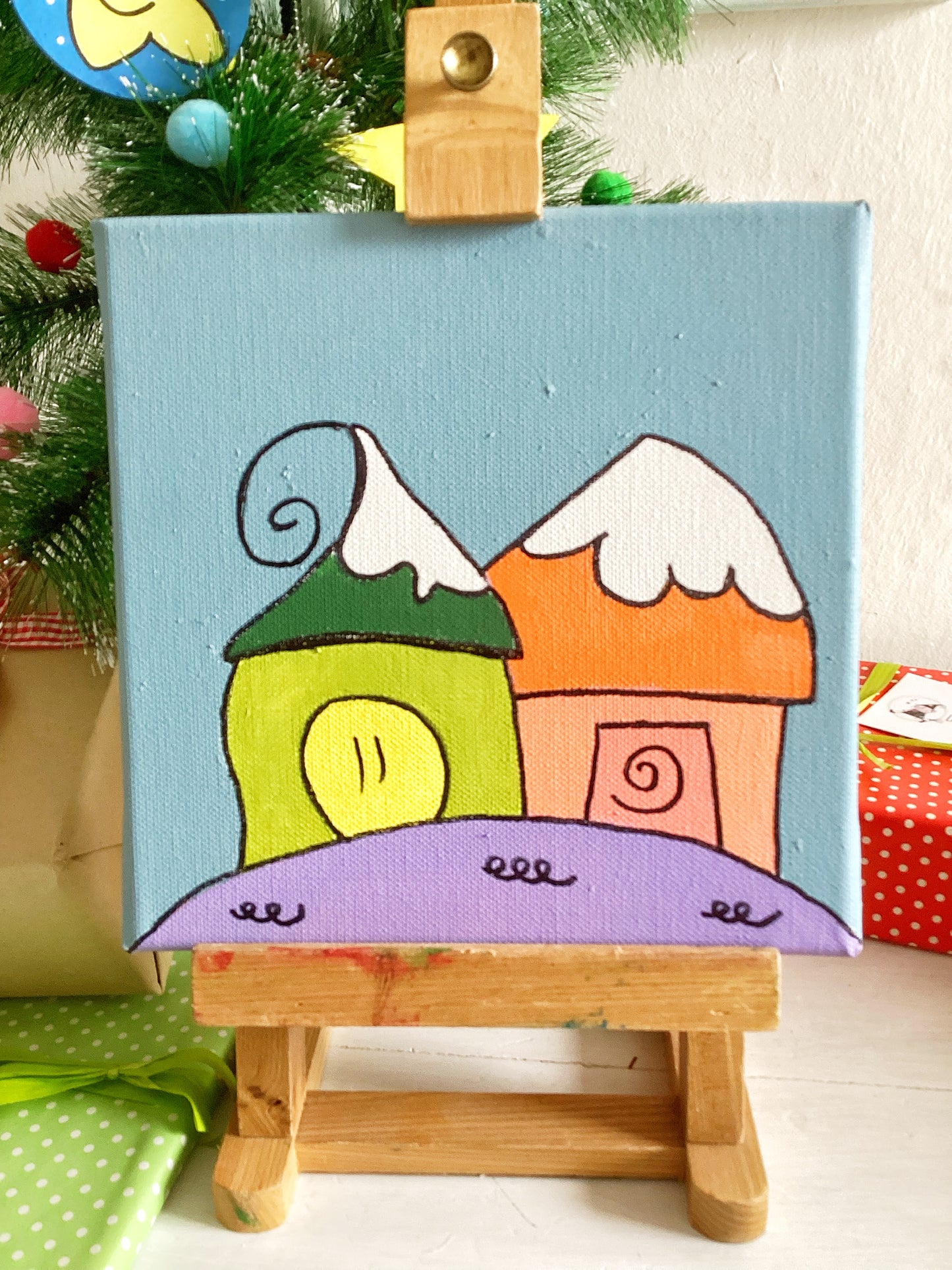 Quadro casette e decorazioni in legno personalizzate – Set regalo natalizio per bambini e famiglia