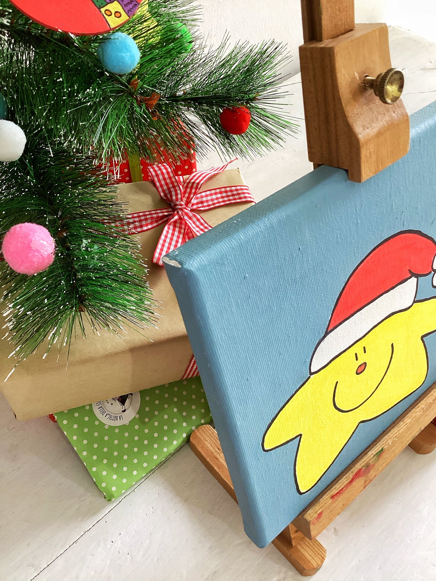 Quadro Stellina e decorazioni in legno personalizzate – Set regalo natalizio per bambini e famiglia