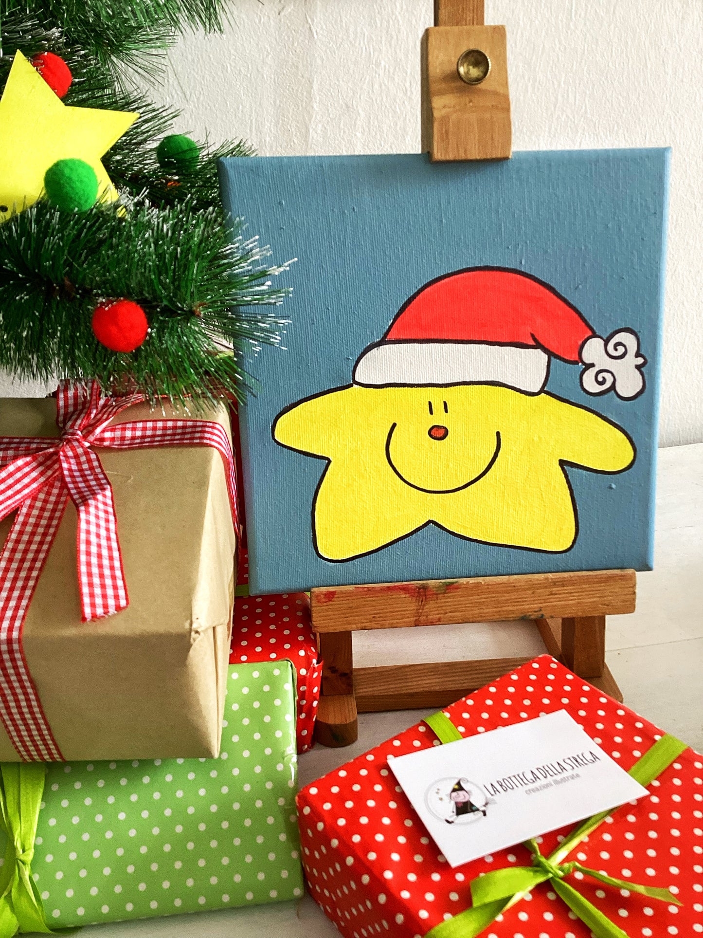Quadro Stellina e decorazioni in legno personalizzate – Set regalo natalizio per bambini e famiglia