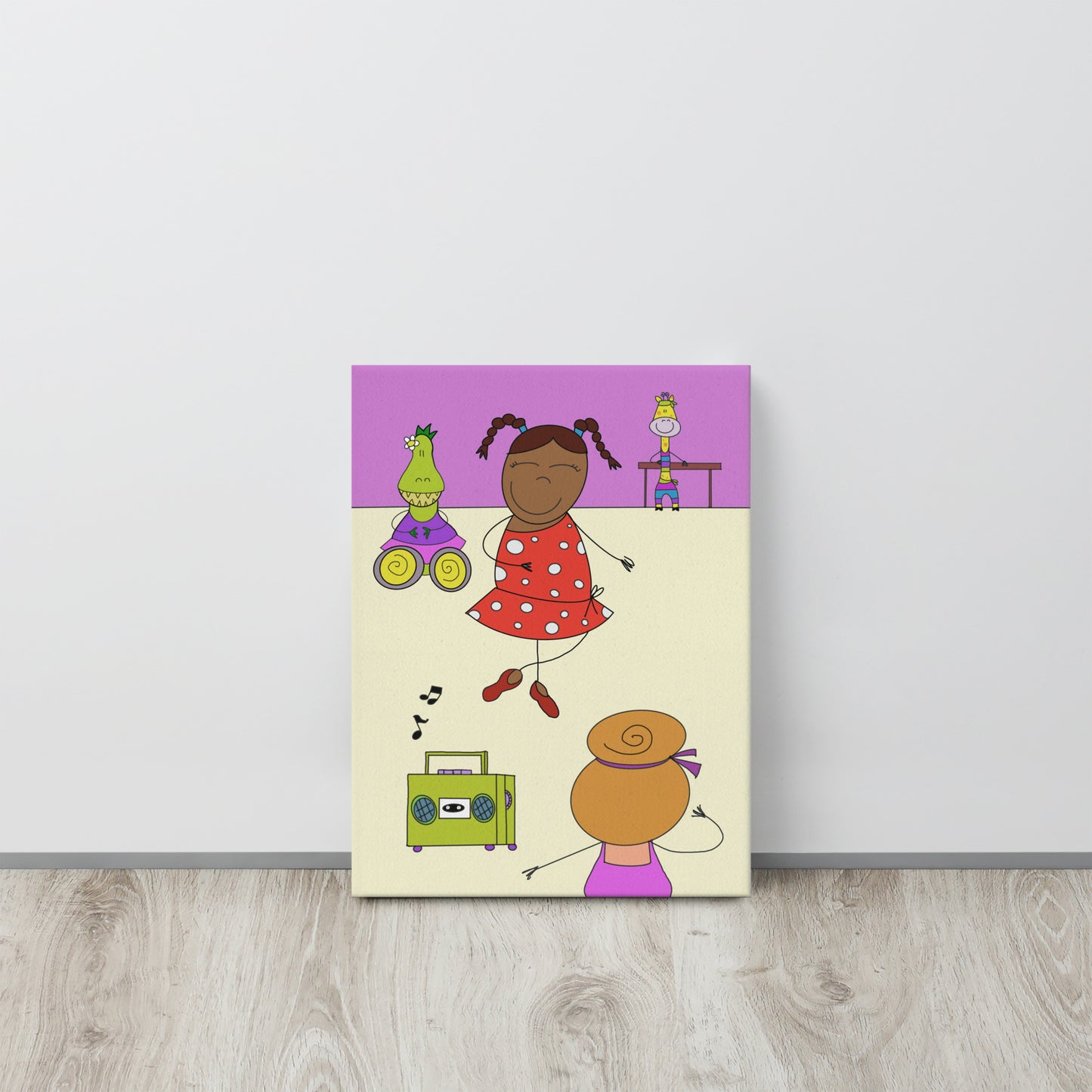 Decorazione cameretta bambini - Quadro inclusivo con ballerina cicciotta, dimensioni 20x30 cm, telaio in legno massello