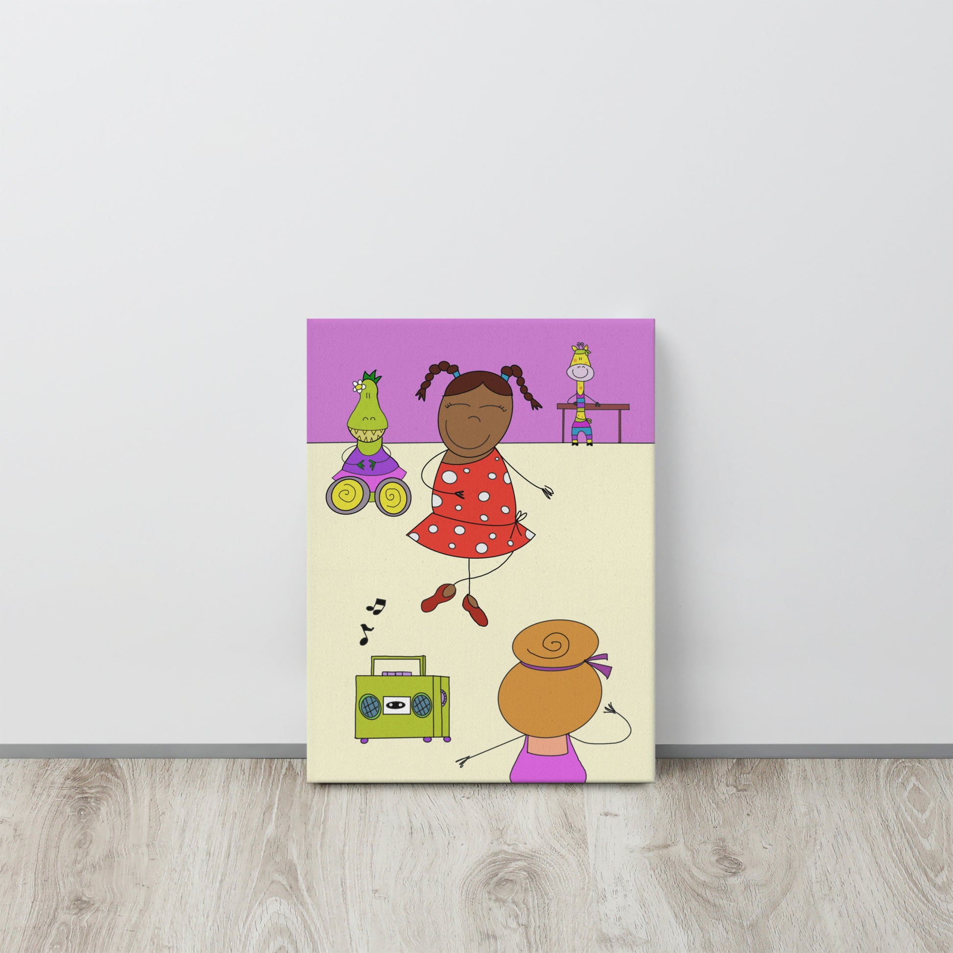 Decorazione cameretta bambini - Quadro inclusivo con ballerina cicciotta, dimensioni 20x30 cm, telaio in legno massello