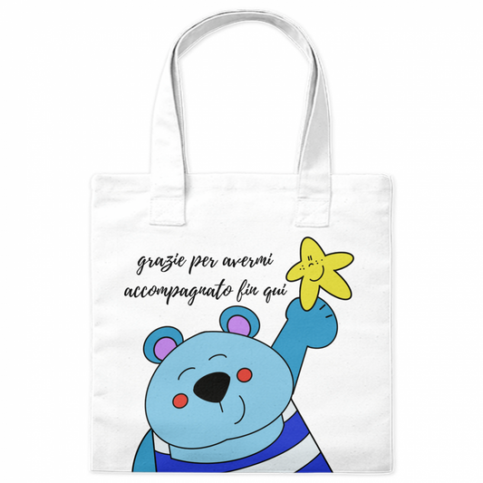 Shopper illustrata resistente per insegnanti o allenatori – regalo utile e affettuoso per la fine della scuola.