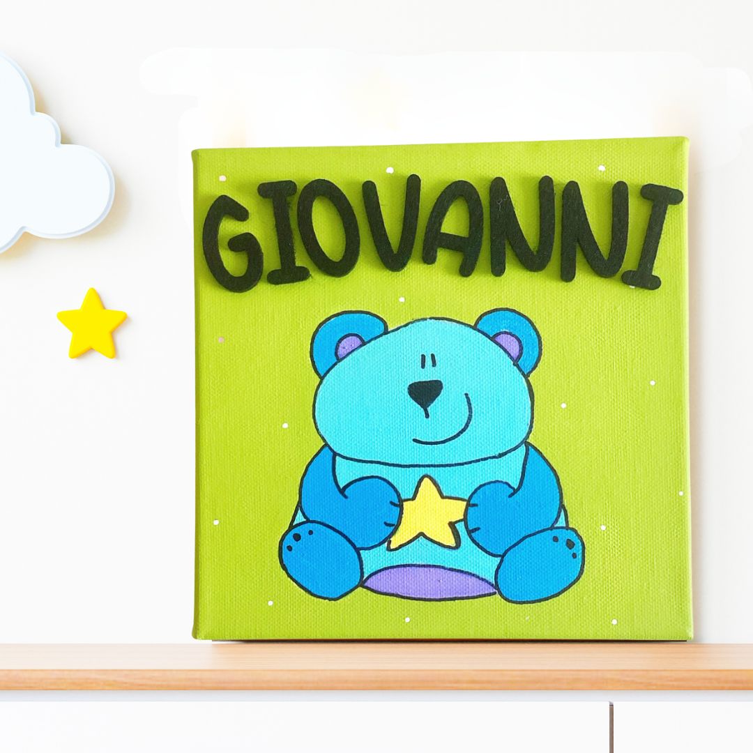 Quadro per la cameretta personalizzato con il nome